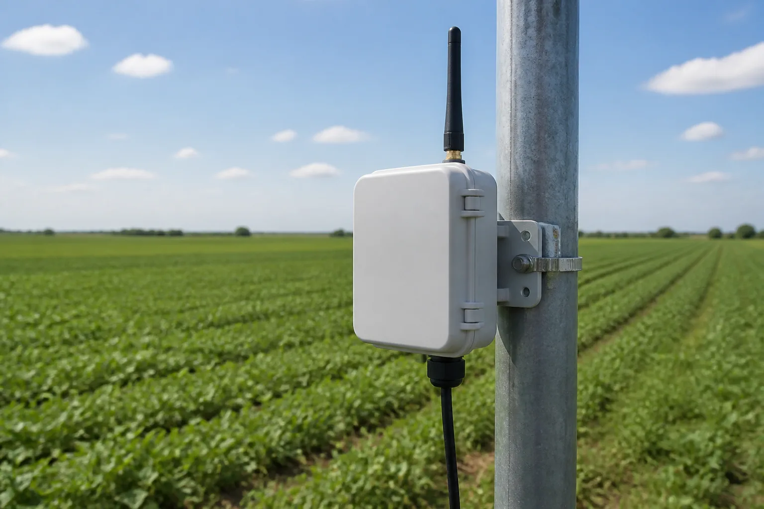 Nodo sensore wireless con antenna per la trasmissione dei dati dal campo