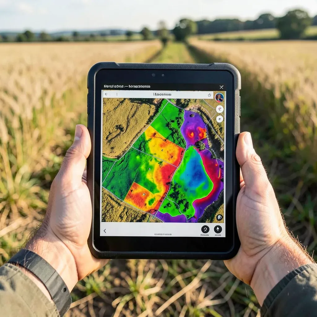 Mappa di prescrizione per zone omogenee visualizzata su tablet in campo