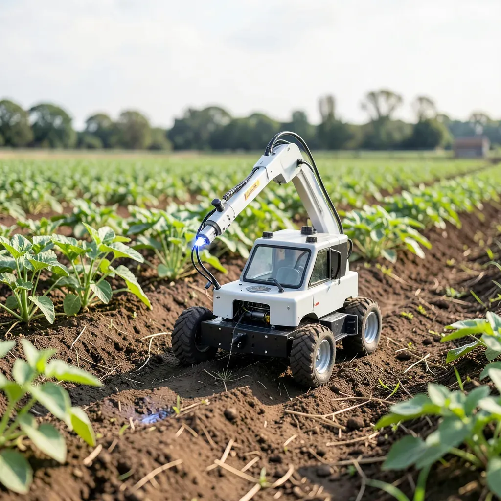 Prototipo sperimentale di robot per il diserbo laser in un campo prova