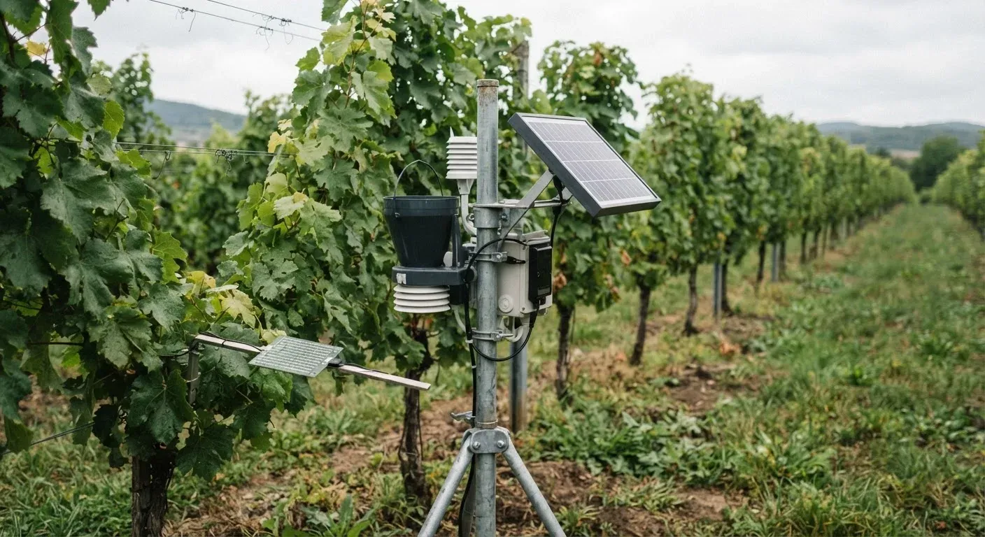 Stazione agrometeorologica di prossimità installata in vigneto