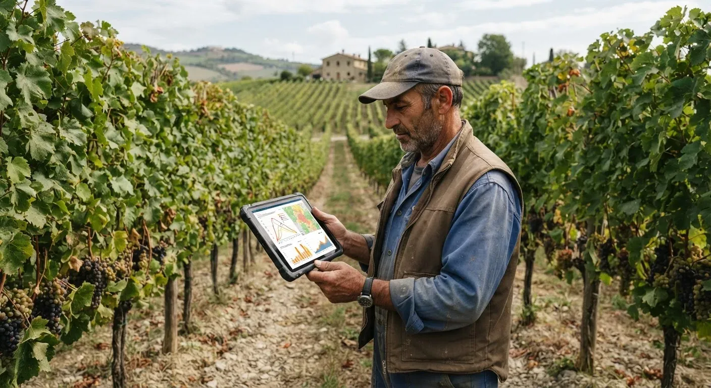 Consultazione di un sistema di supporto alle decisioni a bordo vigneto