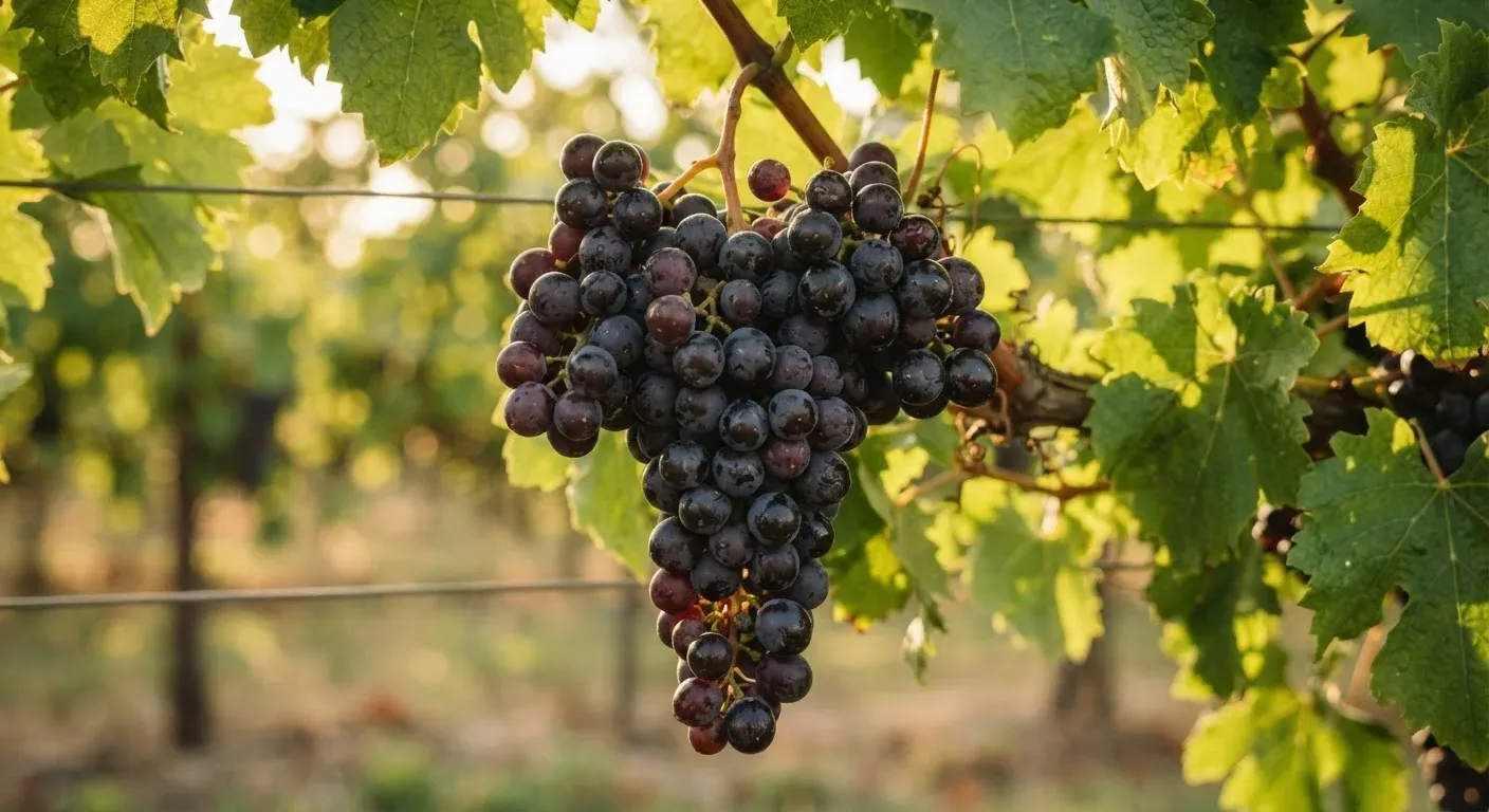 Grappoli sani prossimi alla vendemmia