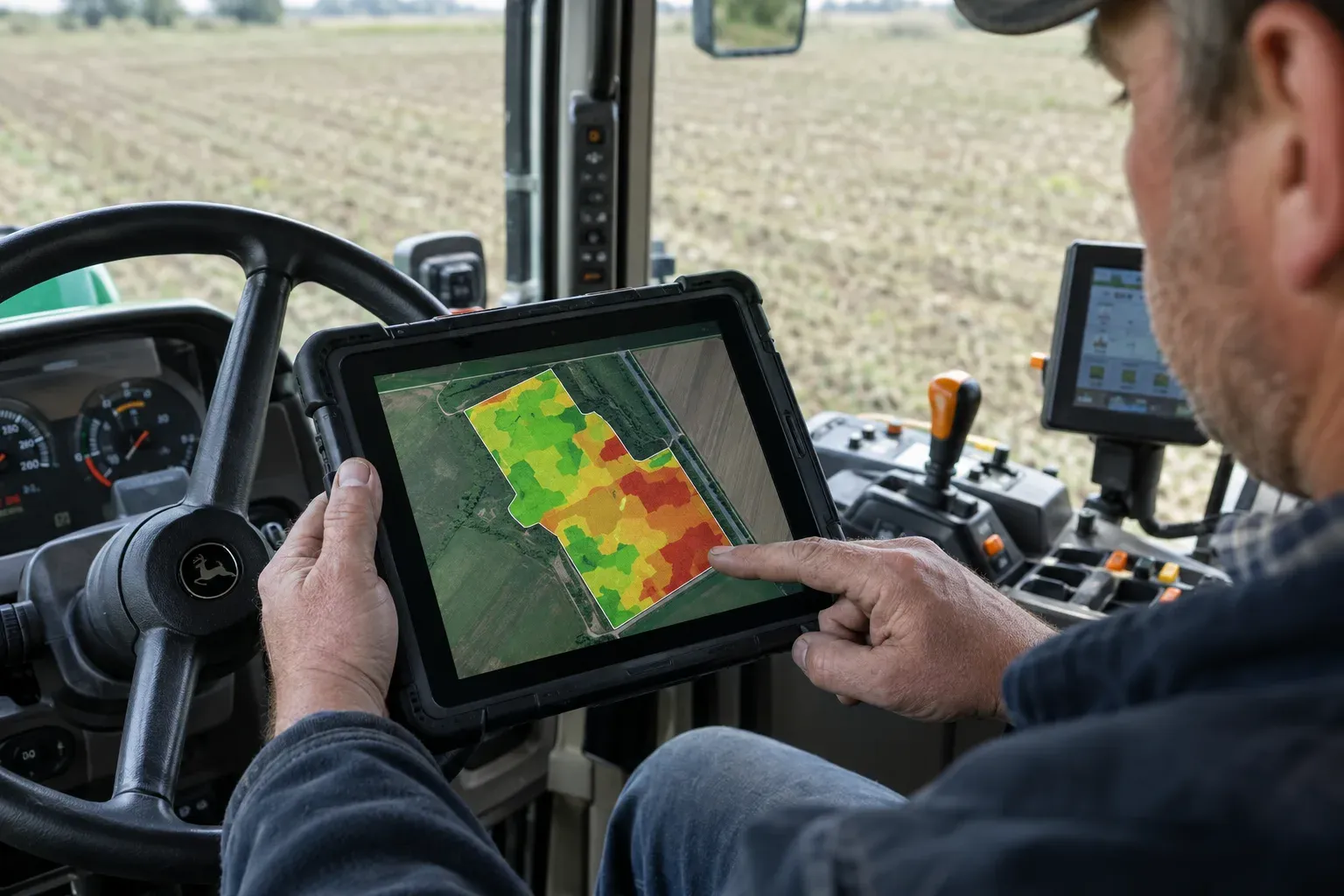 Mappa di prescrizione per la semina a rateo variabile su tablet in cabina
